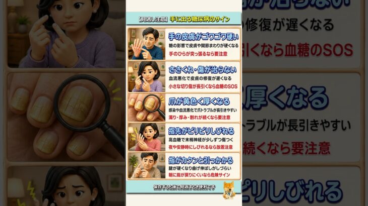 ⚠️【見逃し注意】手に出る糖尿病の危険サイン