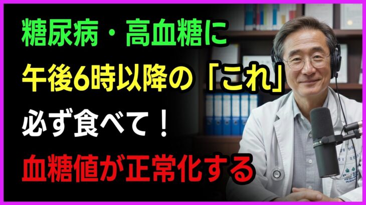 【血糖値】糖尿病なら一週間だけこれを試してください！空腹時血糖値が劇的に下がります！1分の習慣｜シニアの健康｜糖尿病の食事｜佐々木教授｜再び青春