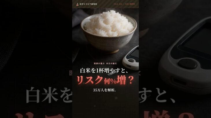 白米1杯増えるごとに糖尿病リスク11%増？効くのはアジア人だけ｜医学トリビア研究所