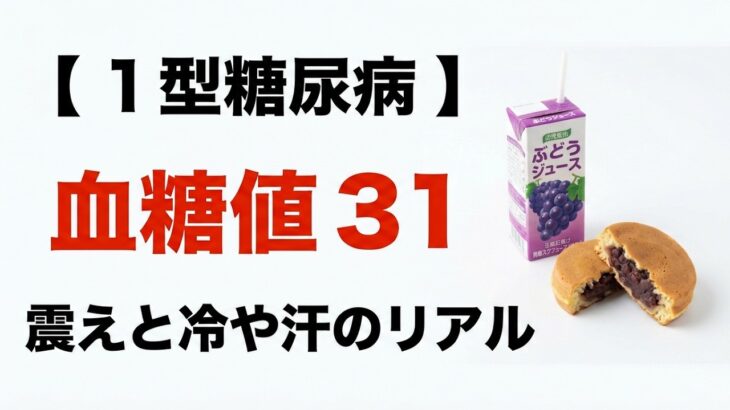 【1型糖尿病】低血糖のリアル。冷や汗？？？31mg/dLからの脱出