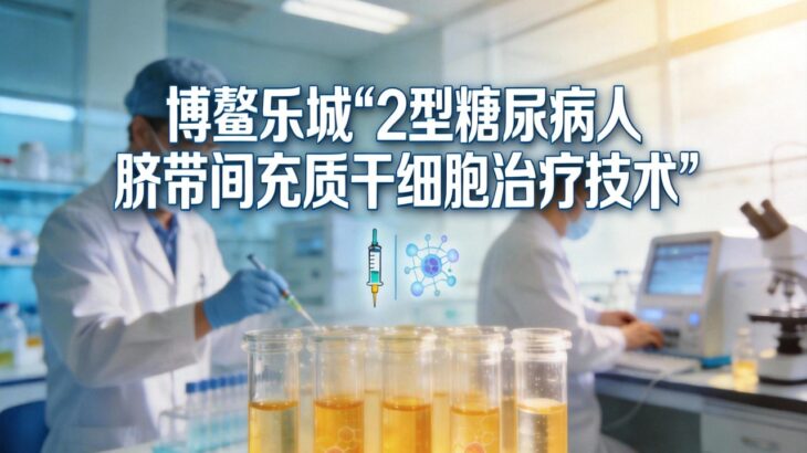 博鳌乐城2型糖尿病人脐带间充质干细胞治疗技术