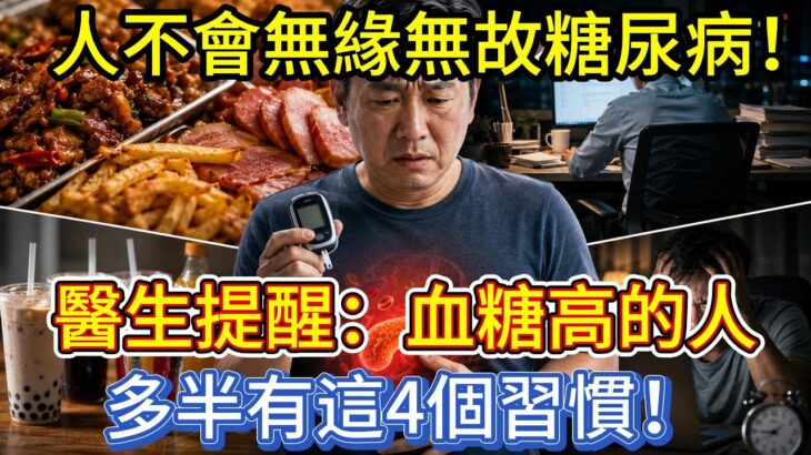 人不會無緣無故糖尿病！醫生提醒：血糖高的人，多半有這4個習慣！
