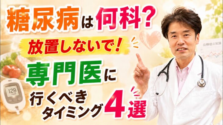 【糖尿病は何科？】放置しないで！専門医に行くべきタイミング5選｜糖尿病専門医が解説