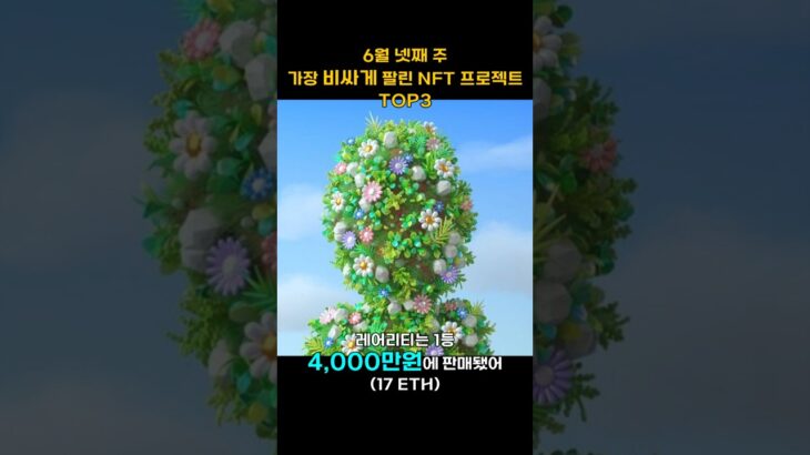 6월 넷째 주 가장 비싸게 팔린 NFT 프로젝트 TOP3 #Shorts, #쇼츠 #GVC