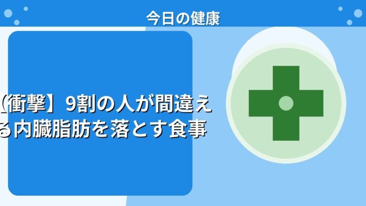 【衝撃】9割の人が間違える内臓脂肪を落とす食事