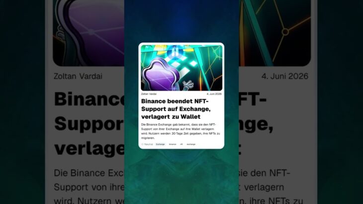 Binance beendet NFT-Support auf Exchange, verlagert zu Wallet