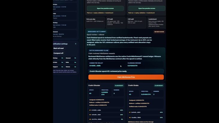 CreArtnft.io  claim epoch prize pool  #nft #crypto #coin