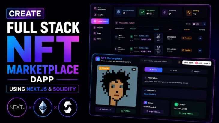 Create Full Stack NFT Marketplace DApp Using Next.js & Solidity | Deploy on Any Blockchain