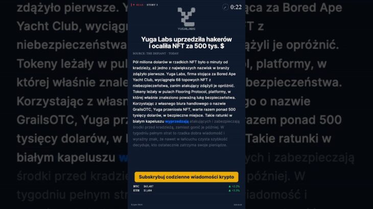 Kradzież NFT za 500 tys. $ udaremniona w minuty —  #shorts