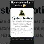 Nova NFT System Notice For All Users #shortsfeed #novanft #trending #viral  #token