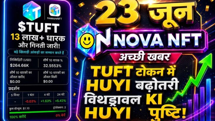 Nova Nft New Update Today | TUFT TOKAN Good News | Nova nft Withdrawal Update | Treasure Nft Update