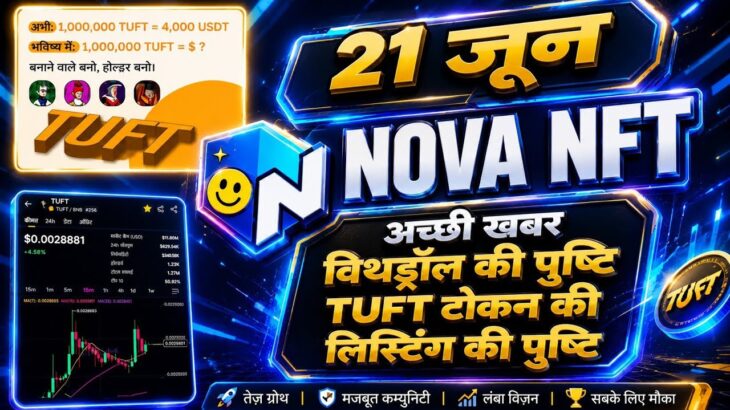 Nova Nft New Withdrawal Update | TUFT TOKAN Good News | Treasure Nft New Update | Nova Nft Update