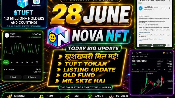 Nova Nft Withdrawal Update | TUFT TOKAN Good News | Treasure Nft Update Today | Nova Nft Today News