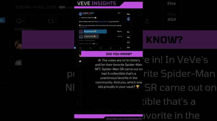 🕷️ Spider-Man SR voted favorite NFT on VeVe