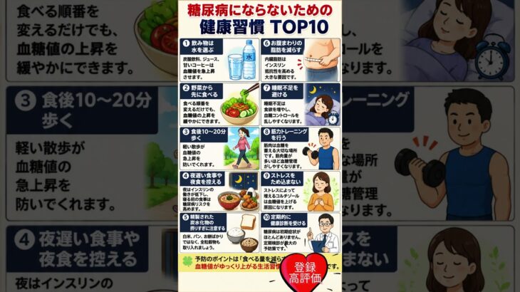 糖尿病にならないための健康習慣 TOP10