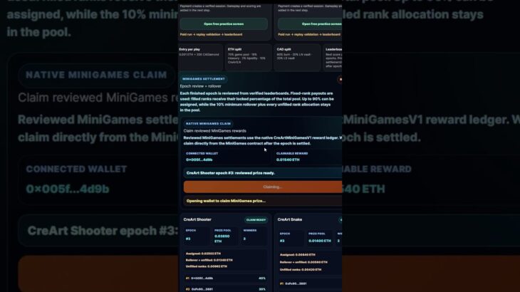 creartnft.io trying to claim my shooter reward. #crypto #nft #base #creartnft #cadiamond