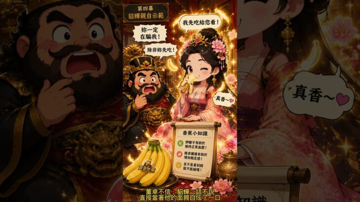 高血壓、糖尿病不敢吃香蕉？​#小帥解說 #三國搞笑 #董卓 #貂蟬 #真香定律 #健康科普 #香蕉小知識 #高血壓 #糖尿病 #短影音 #爆笑反轉 #抖音爆款 #黃金甲蕉