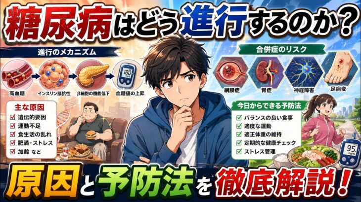 糖尿病はどのように進行するのか？原因と予防方法