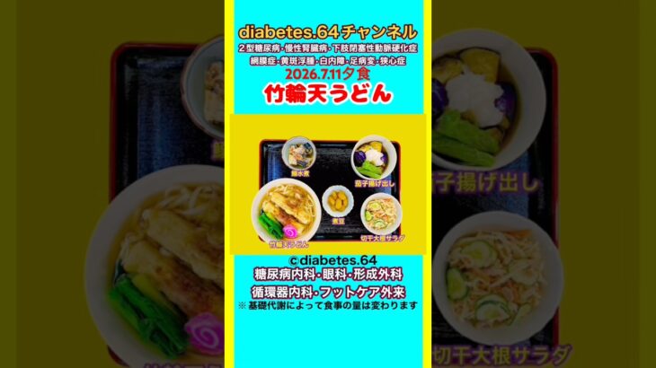 【竹輪天うどん】 塩分は1日5g#2型糖尿病#CKD#LEAD#狭心症#白内障#食事療法#自炊記録#提出用画像