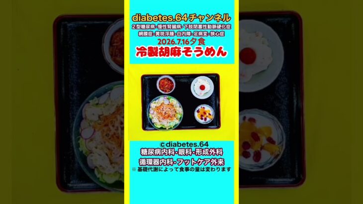 【冷製胡麻そうめん】 塩分は1日5g#2型糖尿病#CKD#LEAD#狭心症#白内障#食事療法#自炊記録#提出用画像