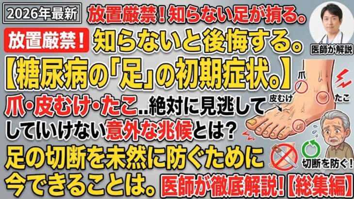 【即確認推奨】絶対に放置してはいけない糖尿病「足」の初期症状3選！足の切断を防ぐ意外な兆候を医師が徹底解説👣