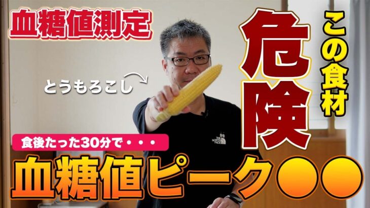 【血糖値検証】糖尿病の食事としてアリ？とうもろこしを単体で食べたらたった30分でピーク●●に…