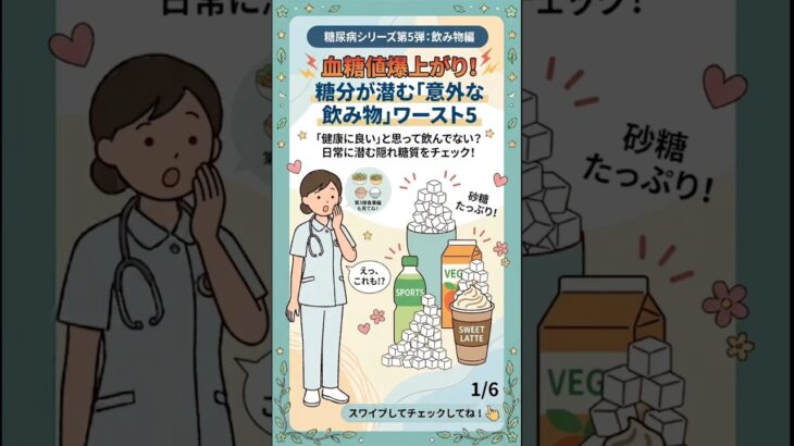 【危険】血糖値が爆上がりする「意外な飲み物」ワースト5【糖尿病予防】 #糖尿病 #生活習慣病 #ジュース #糖質制限