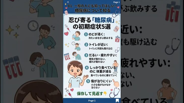 【痛くないからって油断してない？】忍び寄る「糖尿病」の初期症状5選 #新人看護師 #看護師 #糖尿病
