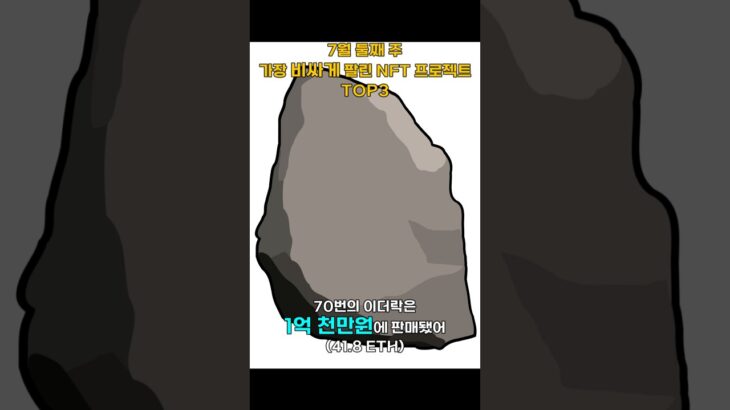 7월 둘째 주 가장 비싸게 팔린 NFT 프로젝트 TOP3 #Shorts, #쇼츠 #NFT