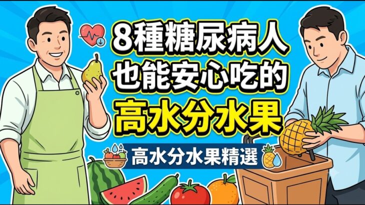 8種糖尿病人也能安心吃的高水分水果，哪些水果適合糖尿病人？每天吃蘋果，第二型糖尿病風險降低20%？糖友也能安心吃！第一名很多人天天吃 | 健康Wise #科普 #分享 #健康 #蔬菜 #糖尿病