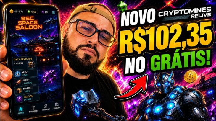 🚨CORRE!! NOVO CRYPTO MINES – JOGO NFT GRÁTIS MOBILE PAGANDO – BSC SPACESALOON
