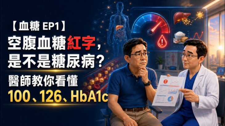 【血糖 EP1】空腹血糖紅字，是不是糖尿病？醫師教你看懂 100、126、HbA1c