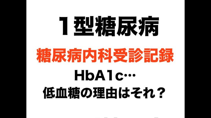 【１型糖尿病】HbA1cは？謎の低血糖と受診日の本音