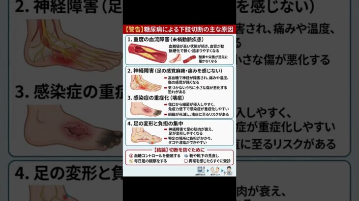 糖尿病による下肢切断の理由　#健康 #理学療法士 #Kindle #糖尿病 #切断