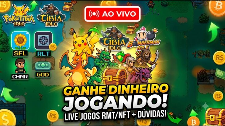 LIVE IDLE E NFT GAMES – POKE, TIBIA, BOMB E NFT’s – DINHEIRO JOGANDO