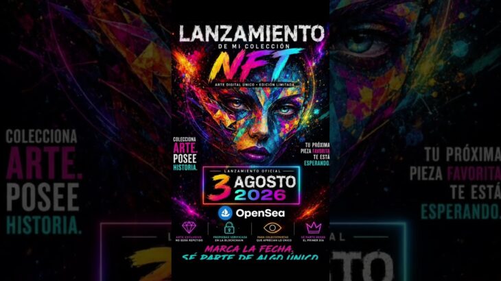 Lanzamiento de mi colección de NFT Próximo 3 de agosto 2026 #artedigital #nftclub #nft #lanzamiento