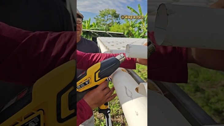 Moldeado térmico d tubo PVC para cultivos hidroponicos con método NFT #hidroponia #NFTsystem #AgroSV