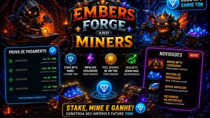 NOVA SEASON COMEÇOU HOJE, JOGO NFT PAGANDO MUITO EMBERS FORGE AND MINERS
