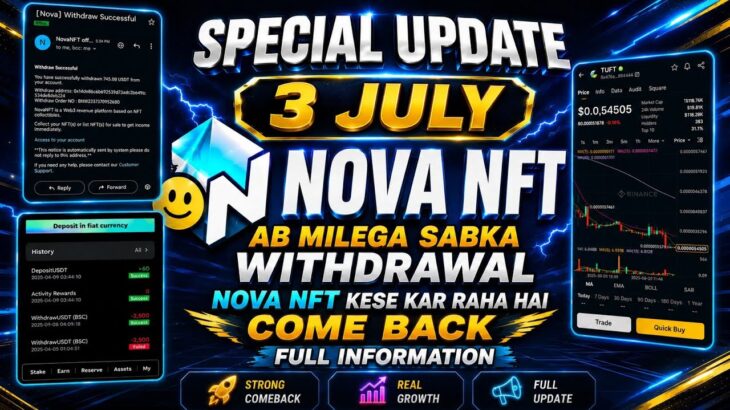 Nova Nft New Update Today | TUFT TOKAN Big Update | Treasure Nft Withdrawal Update | Nova Nft News
