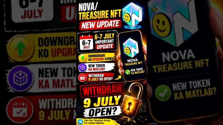 Nova Nft & Treasure Nft New Withdraw Update 6-7 July Update