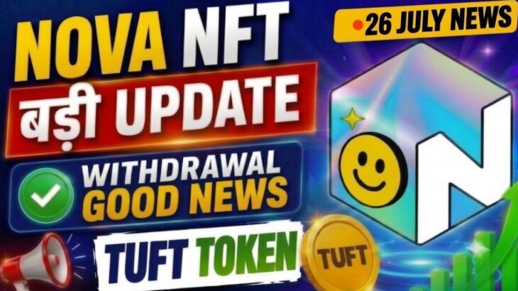 Nova nft app | nova nft tuft token update | Nova nft 26 july update | nova nft withdrawal problem