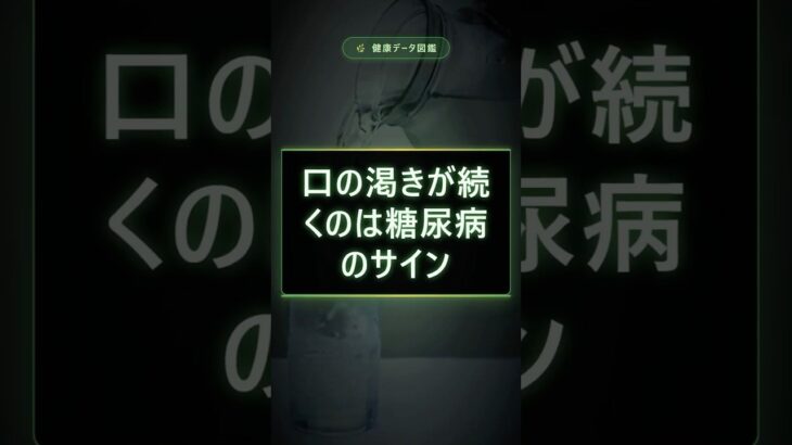 口の渇きが続くのは糖尿病のサイン #健康 #豆知識 #Shorts