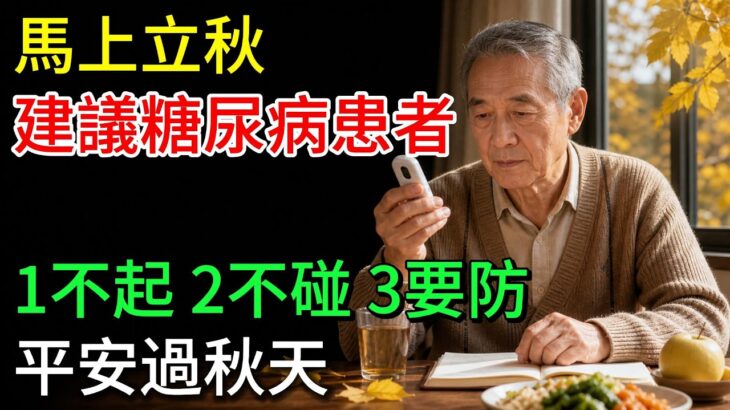 馬上立秋，建議糖尿病患者：1不起，2不碰，3要防，平安過秋天