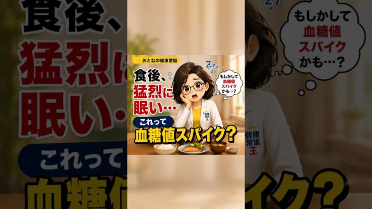 食後、猛烈に眠い…これって血糖値スパイク？3つのチェック #血糖値 #健康 #食生活 #健康常識 #糖尿病