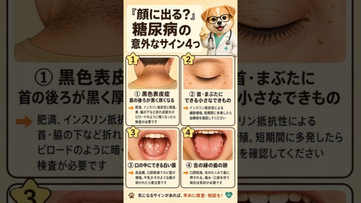まさか私も？顔や体に出る糖尿病の意外なサイン4つ😳