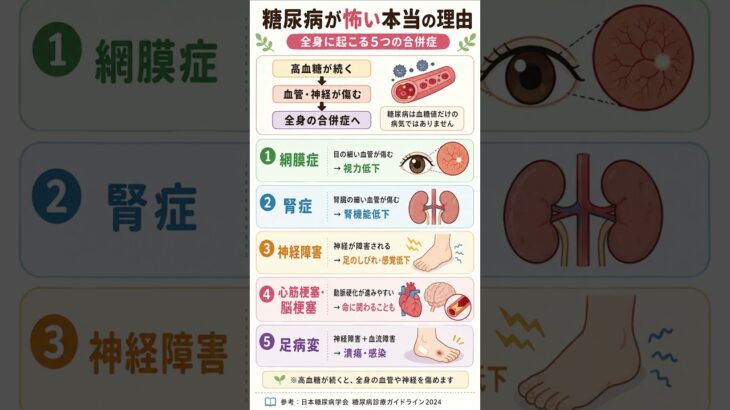 糖尿病が怖い本当の理由｜全身に起こる5つの合併症