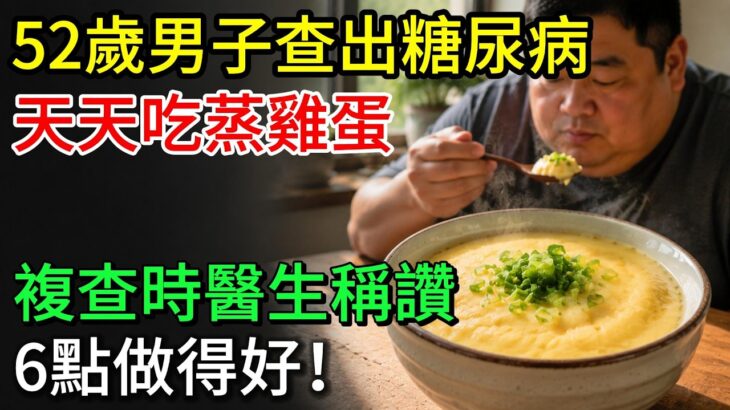 52歲男子查出糖尿病，天天吃蒸雞蛋，複查時醫生稱讚：6點做得好