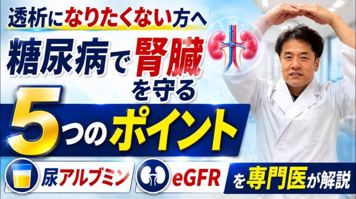 【透析になりたくない方へ】糖尿病で腎臓を守る5つのポイント｜尿アルブミン・eGFRを専門医が解説