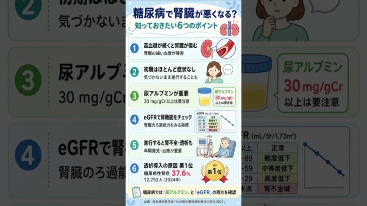 糖尿病で腎臓が悪くなる？｜知っておきたい6つのポイント