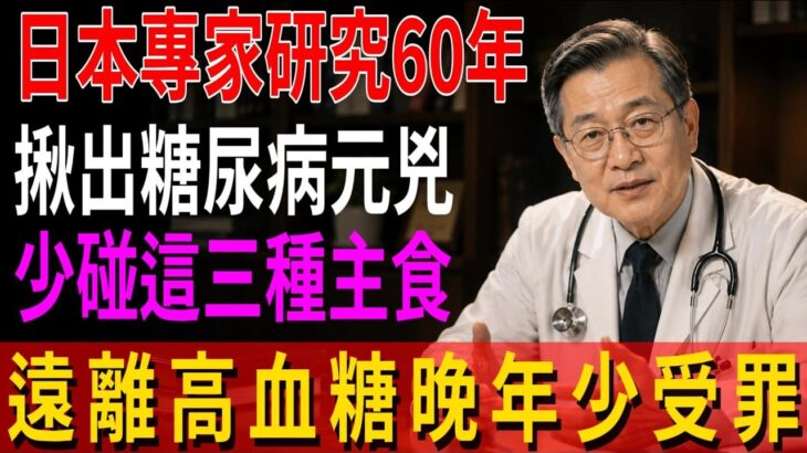 日本控糖專家研究60年發現：糖尿病元兇終於被揪出！只要少碰這3種主食，血糖就不再反覆升高，糖尿病離你遠遠的！